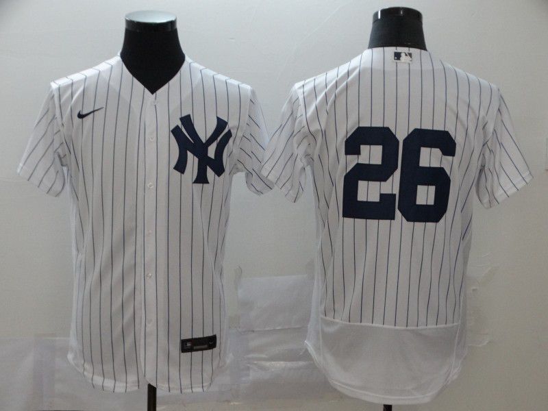 Men New York Yankees #26 Lemahieu White stripes Nike Elite MLB Jerseys->baltimore ravens->NFL Jersey